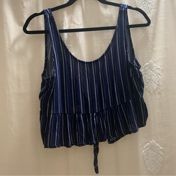 PacSun Peplum Tie-Back Cropped Tank Top - Picture 1 of 10
